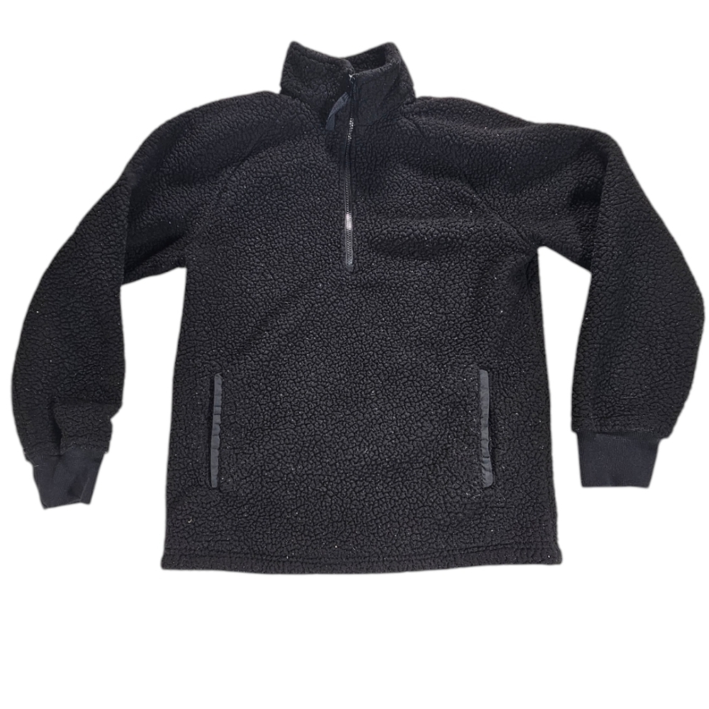 Goodfellow & Co Black Fleece Half Zip Pullover Sweater Men’s Size Small